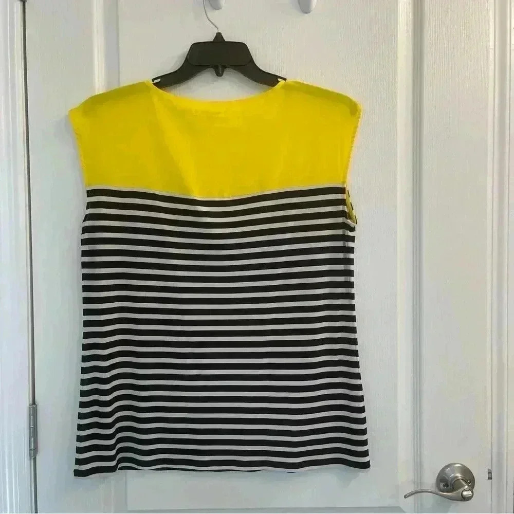Calvin Klein Striped Tank Top (Yellow, Black and, White) - Picture 6 of 6